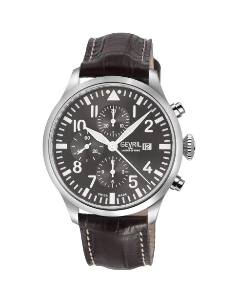Vaughn automatisch bruin leren herenhorloge