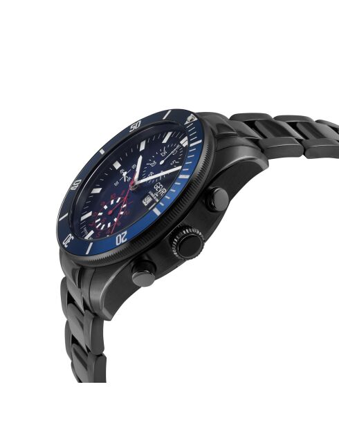 Yorkville Chronograph automatisch horloge van zwart staal voor heren