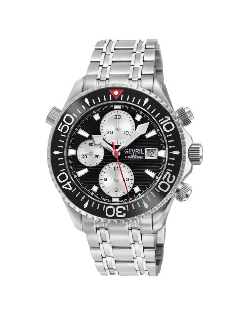 Hudson Yards chronograaf automatisch zilverkleurig stalen horloge voor heren