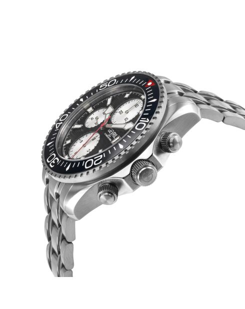 Hudson Yards chronograaf automatisch zilverkleurig stalen horloge voor heren