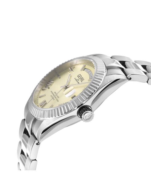 West Village automatisch zilverstalen herenhorloge