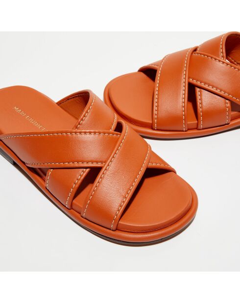 Orangefarbene Matteo Lederpantoletten