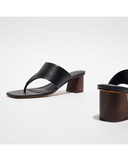 Sabot Copa in pelle nera - tacco 5 cm