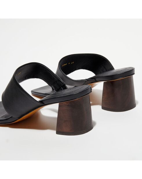 Sabot Copa in pelle nera - tacco 5 cm