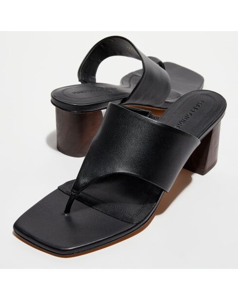 Sabot Copa in pelle nera - tacco 5 cm