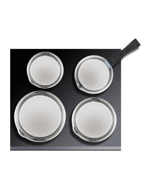 4 Casseroles induction amovibles grises - D.14/16/18/20 cm