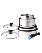 Batterie de cuisine induction amovible grise - 8 pièces