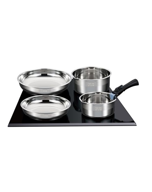 Batterie de cuisine induction amovible grise - 10 pièces