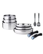 Batterie de cuisine induction amovible grise - 10 pièces