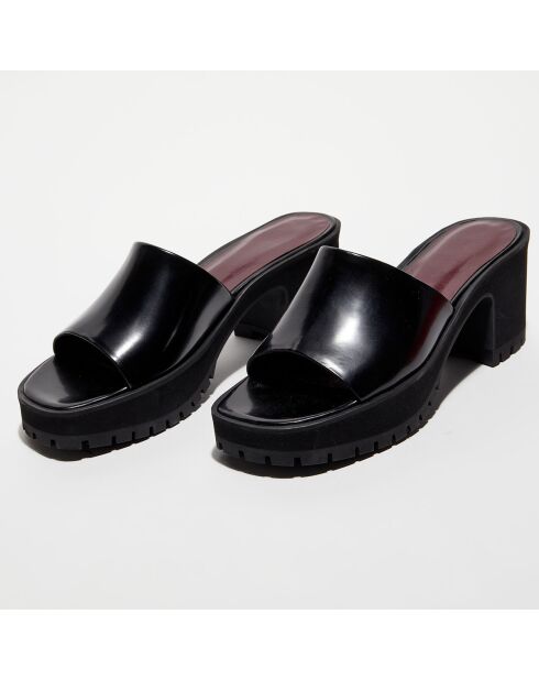 Schwarze Pantolette aus Lackleder - Absatz 7 cm