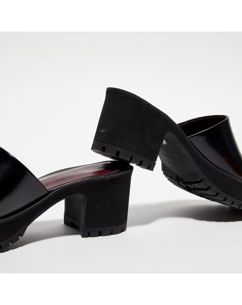 Schwarze Pantolette aus Lackleder - Absatz 7 cm