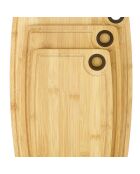 3 Planches à découper en Bambou marron - 28x27/33x23/28x18 cm