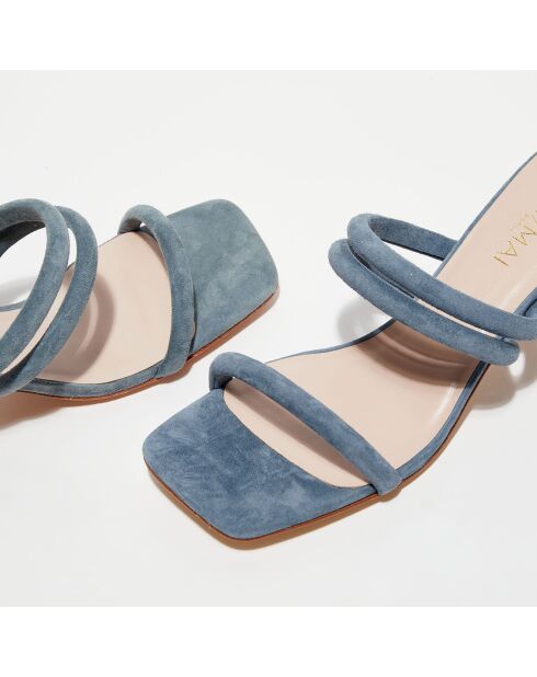 Blauwe leren sandalen van Pia Velvet