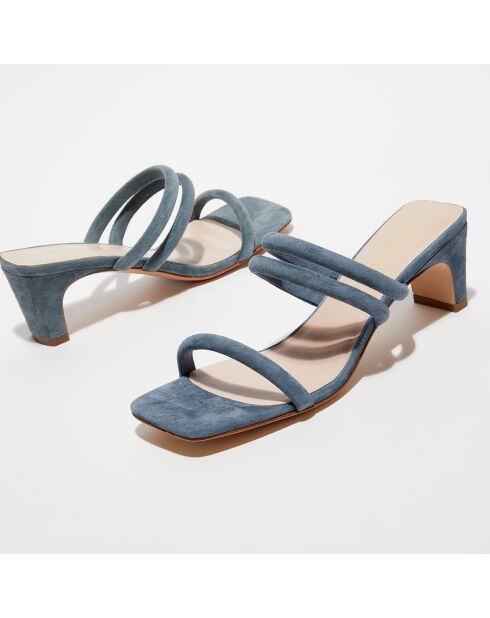 Blauwe leren sandalen van Pia Velvet