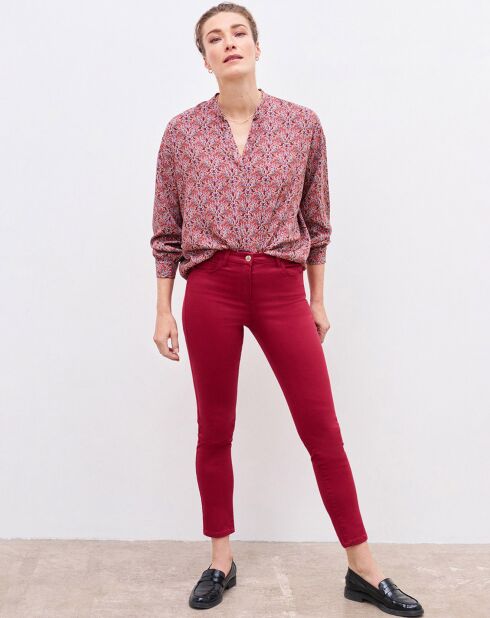 Pantalon slim Tony B framboise