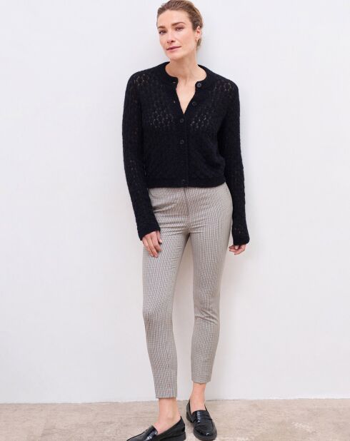 Pantalon cigarette Thésée à carreaux caramel