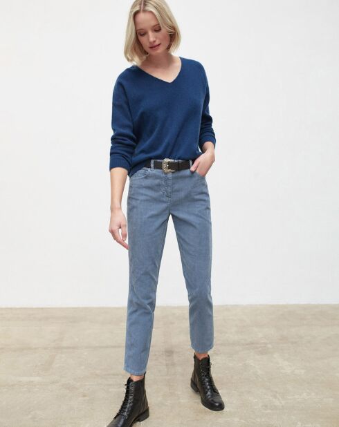 Pantalones rectos de pana azul Brindisi