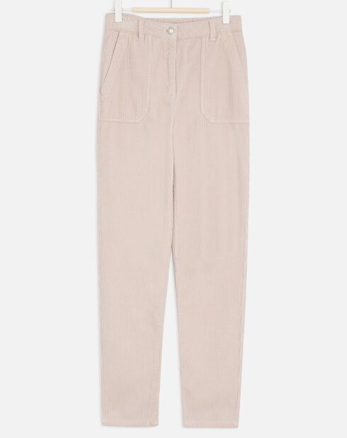 Pantalon slim en Velours côtelé Firenze cream tan