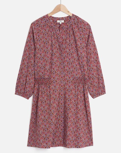Robe Constance imprimée framboise