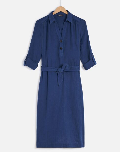 Robe en Gaze de Coton Betina indigo
