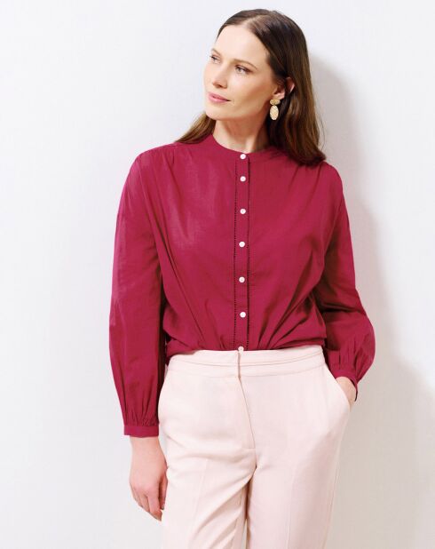 Chemise en Popeline Clarisse groseille