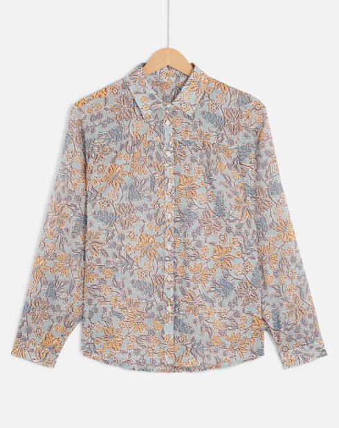 Chemise en Voile de Coton Céleste imprimée céladon