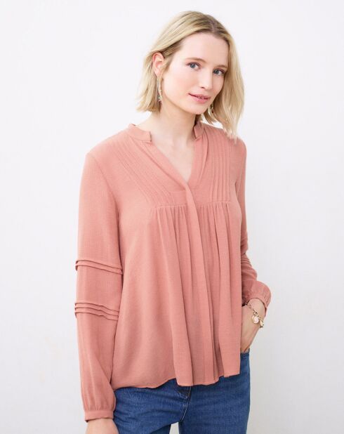 Blouse en Crépon Léa saumon