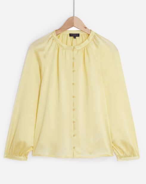 Camicia 100% seta Bilk lemon