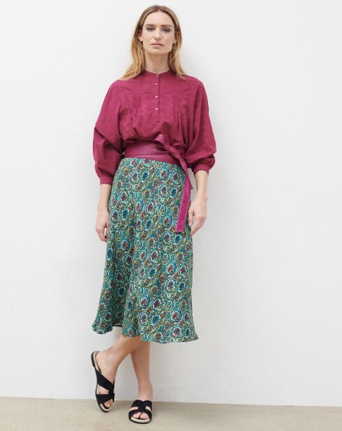 Blouse Célestine à borderies beaujolais