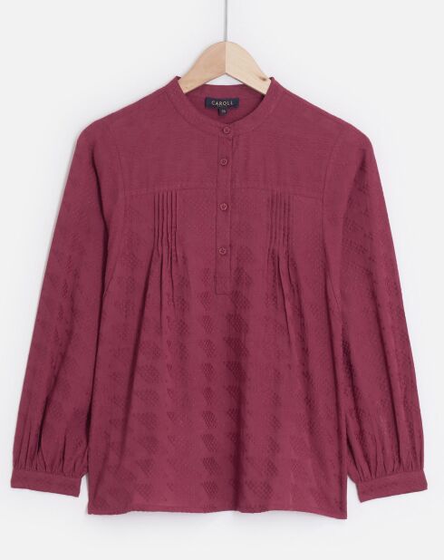 Blouse Célestine à borderies beaujolais