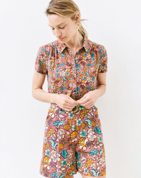 Chemise Loris imprimée chocolat