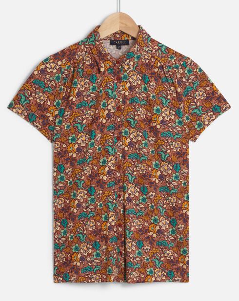 Chemise Loris imprimée chocolat