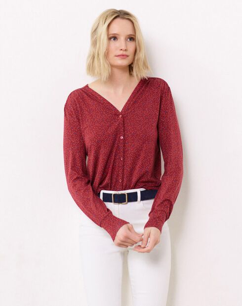 T-Shirt chemise boutonné Zoé beaujolais