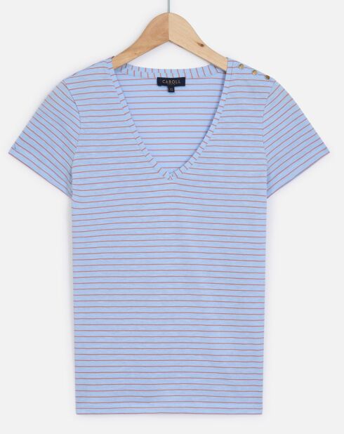 T-Shirt Vanina rayé pêche
