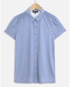 Chemise Serafin imprimée pierre bleu