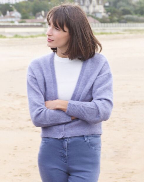 Gilet en Laine & Mohair mélangés Syrianne bleu violet