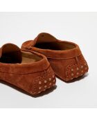 Mocassins en Velours de Cuir Jade terracota