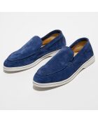 Mocassins en Velours de Cuir Alice bleus