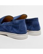 Mocassins en Velours de Cuir Alice bleus