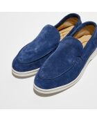 Mocassins en Velours de Cuir Alice bleus