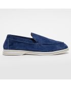 Mocassins en Velours de Cuir Alice bleus