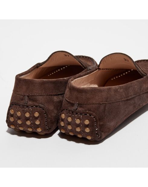 Mocassins en Velours de Cuir Jade marron