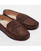 Mocassins en Velours de Cuir Jade marron