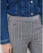 Pantalon de tailleur en Laine mélangée Danny à chevrons bleu marine