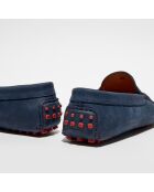 Mocassins en Cuir Martin bleu marine/rouge