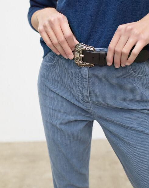 Pantalones rectos de pana azul Brindisi