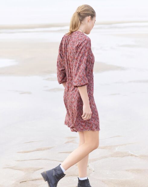 Robe Constance imprimée framboise