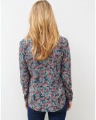 Chemise Remy à fleurs bleu marine