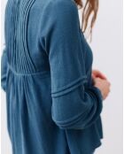 Blouse en Crépon Léa pierre bleu