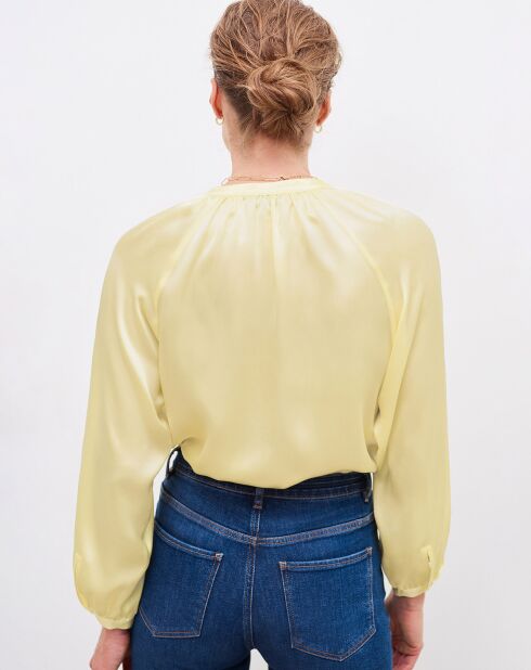 Camicia 100% seta Bilk lemon